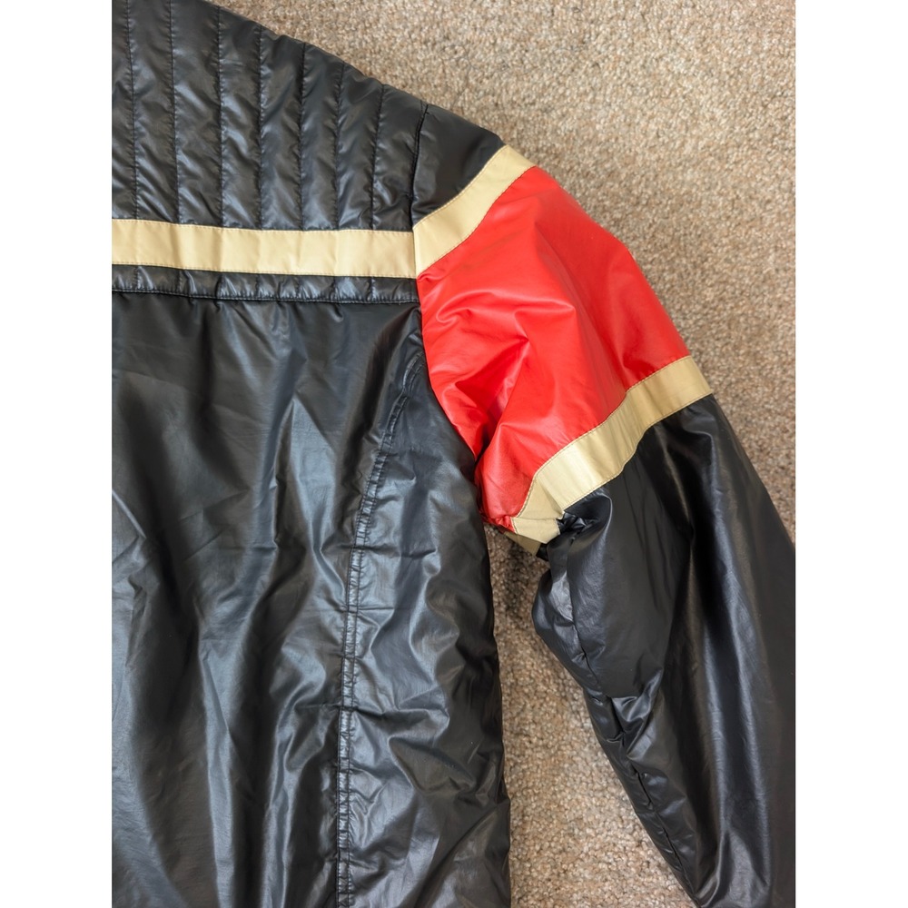 Vintage Diesel Puffer Jacket Mens Large Black Red Colorblock Quilted Full Zip - Picture 11 of 14
